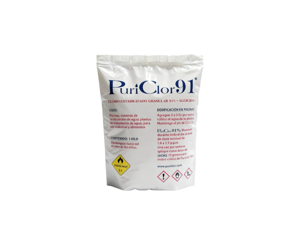 Cloro Granular 91% PuriClor91 — bolsa 1 kg